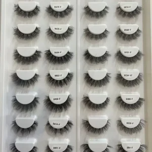 Faux Mink Strip Eyelashes Silk Fluffy Lashes Luxury D Curl cat Eye Foxy Fake Dramatic Fluffy Soft Faux Mink Strip Eyelashes