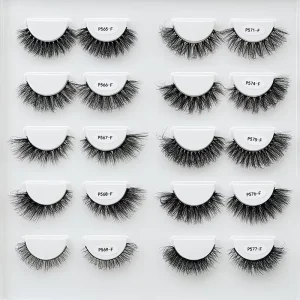 Faux Mink for Natural False Lashes Full Strip Eyelashes Cruelty Free Reusable Self Adhesive Natural Black