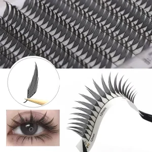 Feather Shape Premade Fan Lashes Comic Spire Eyelashes Automatic Flowering Russian Volume Eyelash Extension Fairy Lashes