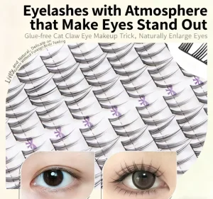 Female Rapper Catclaw Handmade No Glue False Eyelashes for K pop Stars Natural for Soft & Lightweight Fiber Eyelashes