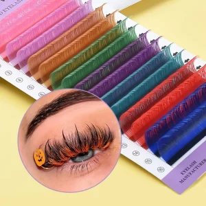 Festival Coloured Lash Fans Neon Color Eyelash Extension Private Label Fluorescent Easy Fan Lashes Color