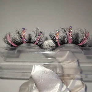 Festival Style Diamond Eyelash Christmas Mink Fur Sequins Lashes Colorful Glitter Eyelashes