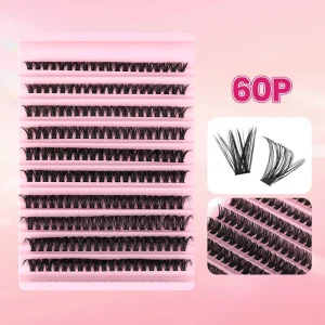 Fishtail Cluster Eyelashes Breathable Soft Fiber Self Application Lash Trays Reusable Individual Lashes