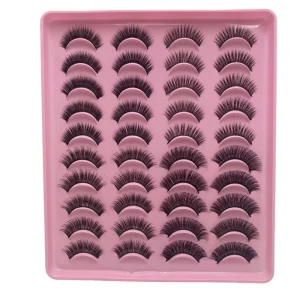 Fishtail Eyelashes Curly European American Stage Full Strip Eyelashes Thin Black Stem Natural Long One Piece Cross Border Mix