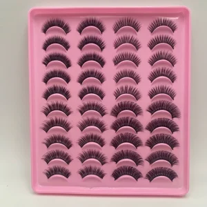 Fishtail Eyelashes Curly European American Stage Full Strip Eyelashes Thin Black Stem Natural Long One Piece Cross Border Mix