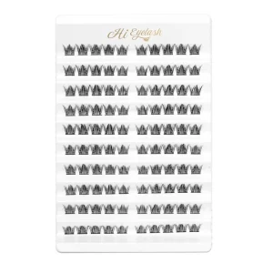 Fishtail Premium Handmade Synthetic Hair 12 Rows Cluster Premade Eyelash Extensions Lightweight Durable