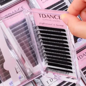 Flare Lashes C D Curl Russian Volume Eyelash Extension 0.07mm Cilia Silk Individual Lashes Extension by TDANCE