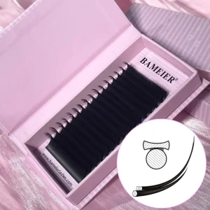 Flat Classic Lash Extension Trays .18 D 0.18 Mm Matte Black Ellipse Eyelash Extensions