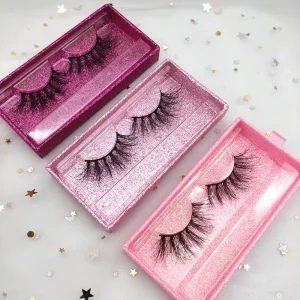 Flufffy Style Mink Lashed Siberian Lash 16 Pairs Natural Whispy Mink Lashes Dramatic Strip 25 mm