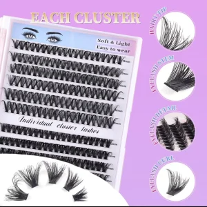 Fluffy 10 16mm Cluster Lashes 30D 40D 50D Cluster Lashes Custom Logo for Individual Diy Eyelashes Vendor