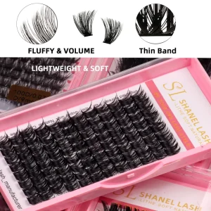 Fluffy 100d 80d Lashes Cluster 8-16mm Individual Lashes Cluster Silk Heat Bonded C D Curl Diy Eyelash Extension