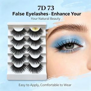 Fluffy Black Wispy Full Strip Eyelashes Handmade 5 Pairs Cruelty Free 3d Fluffy False Lashes