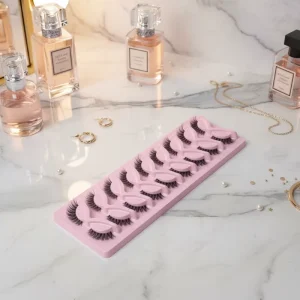 Fluffy Cat Eye Lashes Natural Faux Mink Lashes Clear Band Natural Fluffy D Curl Lashes Extension Full Strip False Eyelashes
