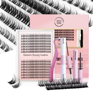 Fluffy Cluster Lashes Bond Seal Remover Segmented Eyelash Extensions Mink DIY Lash Extensions Kit with Private Label