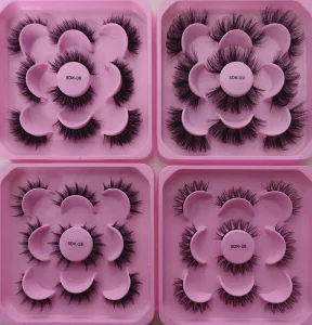 Fluffy Cross False Eyelashes Mixed Volume Strips Lashes Reusable Natural Look 3D Full Strip Fluffy Lashes