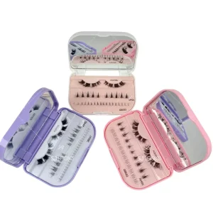 Fluffy DIY Cluster Lashes Anime Cluster Lashes Clear Glue Press on Lower Lashes Kit With Mirror Case