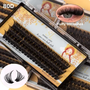 Fluffy DIY Full Strip Eyelash Extension Kit Individual 0.07 DD 9 16MIX 30D 40D 50D 80D Cluster Lashes with Lash Glue Remover