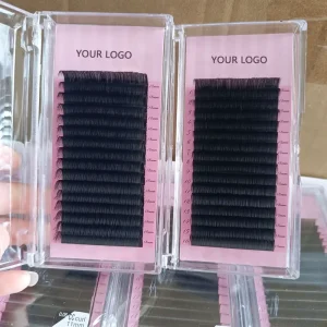 Fluffy Dark Matte Black Eyelash Extension Handmade 0.03 Individual Volume Lash Trays Easy Fan Cashmere Lash Extensions