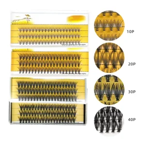 Fluffy Eyelash 10d 20d 30d 40d DIY Segment Lash Kit Private Label Individual Cluster Lashes Natural DIY Cluster Lash Extensions