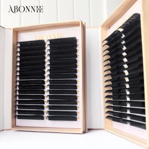 Fluffy Eyelash Extension Pbt Fiber Velvet Lash Extensions Matte Black Fluffy Dark Matte Cashmere Lash Trays