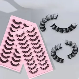 Fluffy False Lashes Russian Extensions Full Strip Eyelashes Natural Lashes 3D 10 Pairs of Segmented for Beauty Eyelashes