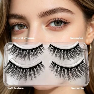 Fluffy False Lashes with Soft and Lightweight Texture Featuring a Filter Effect and Factory Straightened Hair