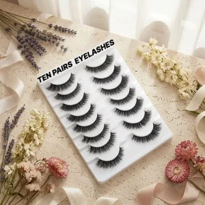 Fluffy Faux Mink Eyelashes Transparent Band Makeup Lashes for Salon Custom Logo Handmade Dramatic False Eyelash