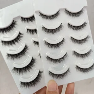 Fluffy Faux Mink False Eyelashes Hand Made Natural Short Long Fluffy DD Curl Faux Mink Lashes Full Strip Lashes
