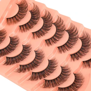 Fluffy Full Strip Eyelashes 7 Pairs Tray Handmade Natural Style False Eyelashes 3D CIL Faux Mink Eyelashes