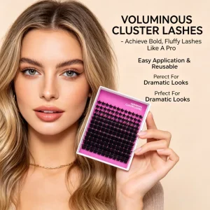 Fluffy Individual Cluster Lashes Dense Volume DIY Lash Extensions Reusable Black Eyelash Clusters Natural Dramatic Makeup Fiber