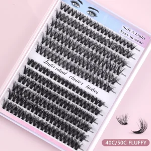 Fluffy Individual Lash Clusters Tray, 8-16mm, PBT Eyelash Extensions
