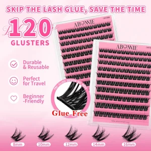 Fluffy Individual Natural Lash Pre glued Lash Cluster Flexible Band Soft Effortless Lightweight Cluster Lashes