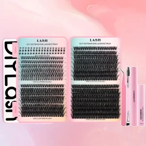 Fluffy Lash Clusters Eyelash Kit Brown Lash Cluster Lashes Glue Free Eyelash Book Mix Set for Eyelash Extensions