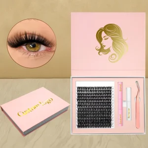 Fluffy Lash Extension Kit D Curl Natural 80D &100D Thick Cluster Lashes With Private Label Eyelash Clusters