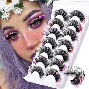 Fluffy Mink Color Lash Extensions 20mm Dramatic Style False Eyelashes Strip
