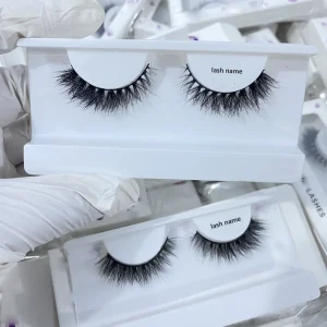 Fluffy Mink Fur Lashes Private Label Messy 3D Mink Lashes Hand Made Custom Mink Eyelashes 12mm
