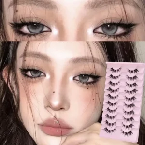 Fluffy Mink Synthetic Eyelash Custom Logo Printed Vegan False Thick Full Strip Eyelashes
