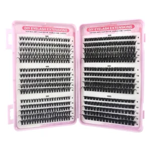Fluffy Reusable DIY Lash Extension Segmented Cluster Lashes Kit Synthetic Luxury Packaging