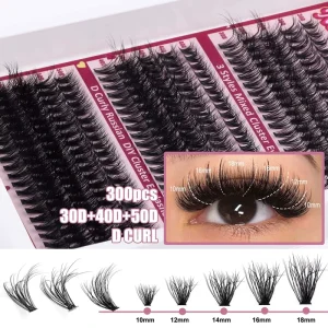 Fluffy Segment Cluster Lashes DIY Eyelash Extension Pravite Label Individual DIY Cluster Lashes Kit Custom Logo
