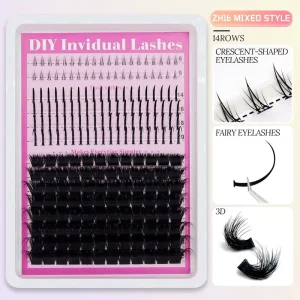 Fluffy Segmented Eyelash Extension Upper and Lower Eyelash Mixed Set Large-capacity DIY Individual Eyelashes
