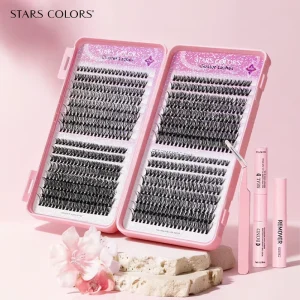 Fluffy Spike Individual Cluster Lash Kit, Mixed Curl, 80D-100D