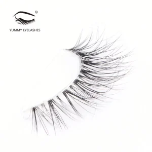 Fluffy Strip Eyelashes Human Hair Volume Full Strip Lashes Handmade Natural Wispy False Eyelashes for Wedding Party