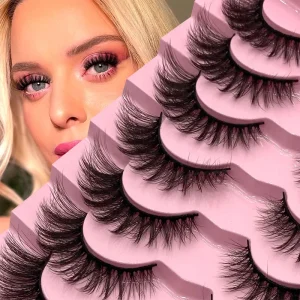 Fluffy Strip Eyelashes Long Lasting & Strong Hold Waterproof & Reusable Eyelash Extension Private Label