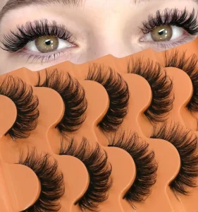 Fluffy Style False Eyelashes 7 Pair Tray Soft Volume Lashes Faux Mink Full Strip Eyelashes Handmade Natural Style False Eyelash