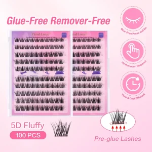 Fluffy Thick Lash Clusters No Glue Needed Volume Eyelashes Press on Self Adhesive Lashes Cluster
