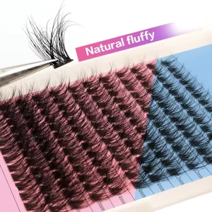 Fluffy Volume DIY Lash Extensions 3D Cluster Lashes Kit Tray for Professional Salon & Home Use