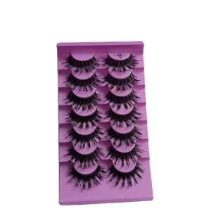 Fluffy Volume False Eyelashes with Glamour Wispy Curly Lashes 5 Pairs Pack Full Strip Eyelashes