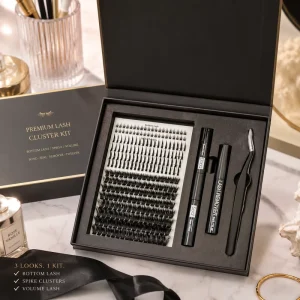 Fluffy Volume Spiker Lashes Individual Fan Eyelashes 0.07mm DD Mixed 16 Rows DIY Lash Cluster Kit Custom logo