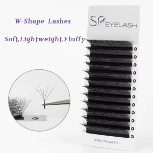 Fluffy W Shape Eyelash Extension 8 15mm Clover Lash Handmade Professional Volume 3D Narrow Wide Fans Lash Extension