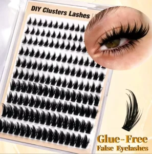 Fluffy Wheat Shape Faux Mink Eyelashes No Glue Needed Reusable Cluster Lash Segments for DIY Makeup